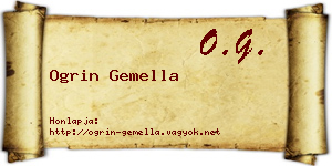 Ogrin Gemella névjegykártya